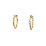 Load image into Gallery viewer, EHC57035. 14k Solid Gold Diamond Oval Hoops
