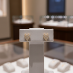 Load image into Gallery viewer, EFD54274. 14K Solid Gold Diamond Heart Earrings