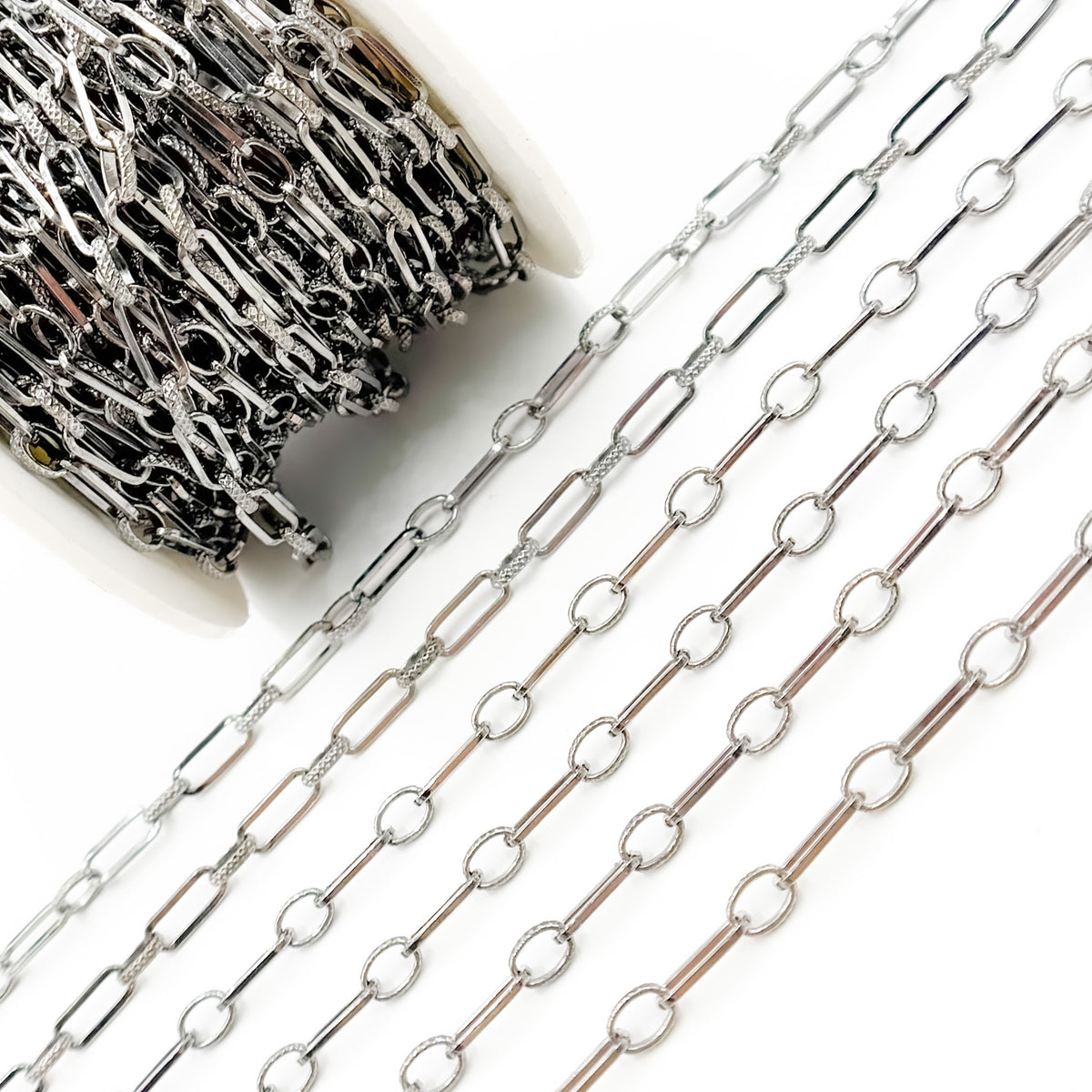 Shop Now Black Rhodium Sterling Silver Long and Short Link Chain