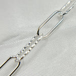 Load image into Gallery viewer, Silver Smooth & Diamond Cut Paperclip Chain