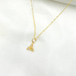 Load image into Gallery viewer, 14K Solid Gold Three Petal Flower with Diamonds. GDP402