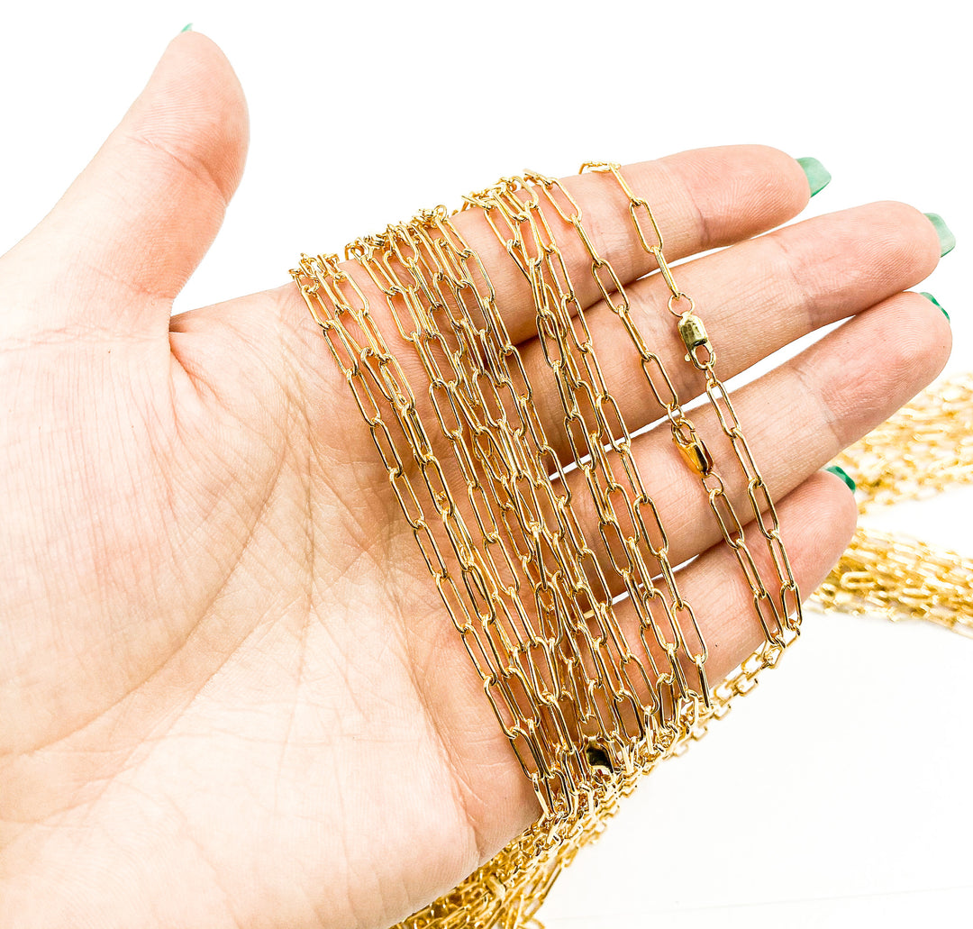 14k Gold Filled Finished Paperclip Link Necklace. 2903Necklace