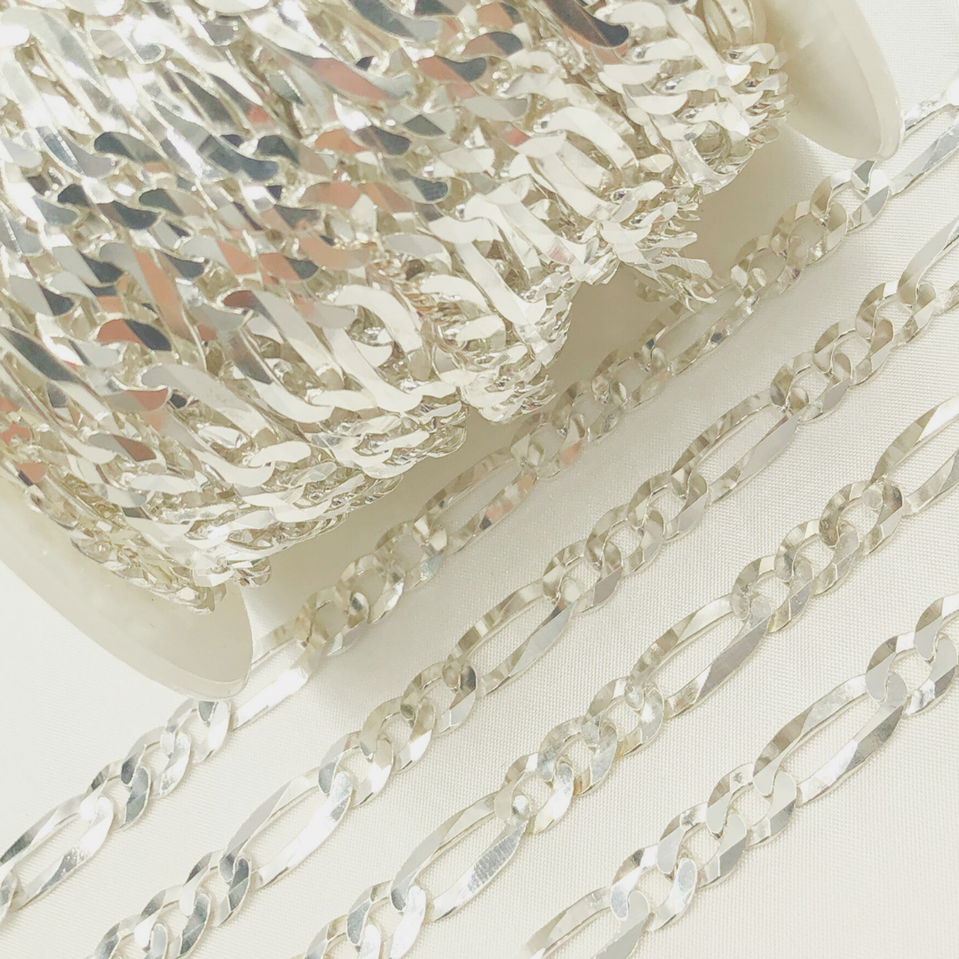 Y85SS. Sterling Silver Flat Figaro Chain