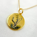 Load image into Gallery viewer, 14k Solid Gold Medallion Flower-Month Necklace. NFA71222