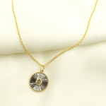 Load image into Gallery viewer, KSG26. 925 Sterling Silver Black Rhodium with Diamonds Circle Charm