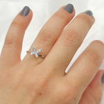 Load image into Gallery viewer, 14k Solid Gold Statement Flower Diamond Ring.
