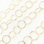 Load image into Gallery viewer, Y96GP. Gold Plated 925 Sterling Silver Hammered Round Link Chain