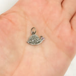 Load image into Gallery viewer, Diamond & Sterling Silver Snail Charm with Gemstones