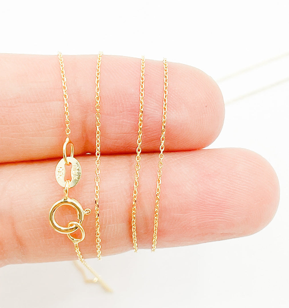 14K Solid Gold Cable Chain