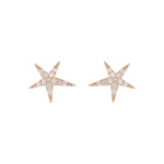 Load image into Gallery viewer, EFD54158. 14k Solid Gold Diamond Stars Stud Earrings