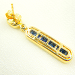 Load image into Gallery viewer, EFJ52125BS. 14k Solid Gold, Diamonds & Blue Sapphire Dangle Earrings