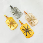 Load image into Gallery viewer, DP267. Diamond & Sterling Silver Rectangle Star Pendant