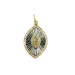 Load image into Gallery viewer, KSG37. 925 Sterling Silver Black Rhodium with Diamonds Eye Shape Charm