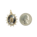 Load image into Gallery viewer, KSG33. Sterling Silver Black Rhodium with Diamonds Oval Shape Charm