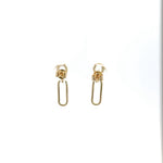 Load image into Gallery viewer, 14k Solid Gold Diamond Dangle Ovals Earrings. ER416416Y
