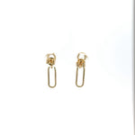 Load image into Gallery viewer, ER416416Y. 14k Solid Gold Diamond Dangle Ovals Earrings