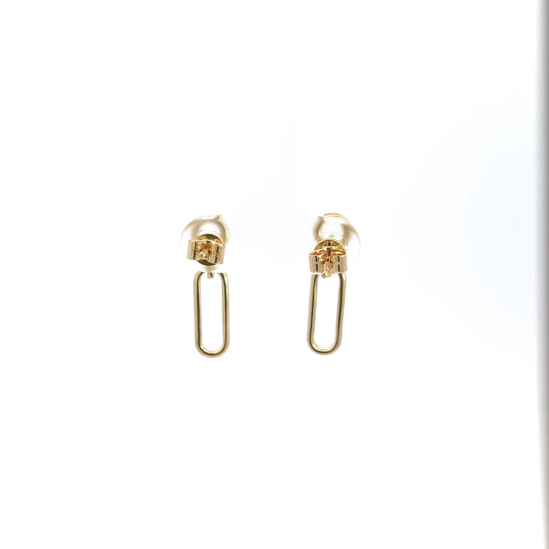 14k Solid Gold Diamond Dangle Ovals Earrings. ER416416Y