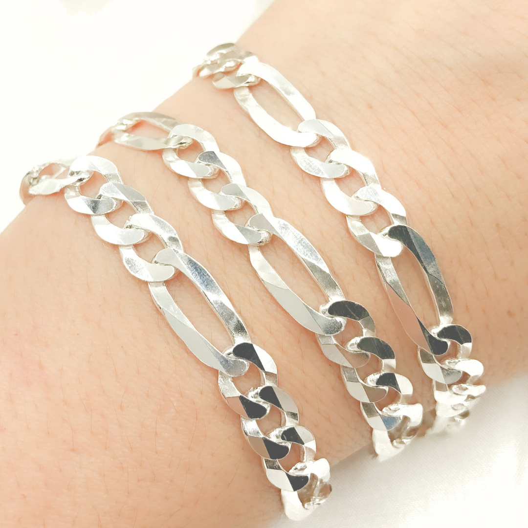 Y85SS. Sterling Silver Flat Figaro Chain