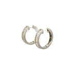 Load image into Gallery viewer, HP112186W. 14k Solid White Gold Diamond Baguette Hoops