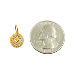 Load image into Gallery viewer, 14K Solid Gold Circle Pendant with Diamonds. GDP323