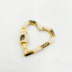 Load image into Gallery viewer, DC089A. Diamond Sterling Silver Heart Enamel Carabiner Clasp