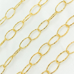 Load image into Gallery viewer, Gold Plated 925 Sterling Silver Diamond Cut Oval Link Chain. Y72AGP
