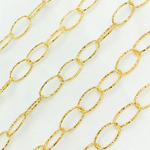 Load image into Gallery viewer, Gold Plated Sterling Silver Diamond Cut Oval Link Chains
