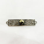 Load image into Gallery viewer, DC9. Silver Diamond and Gemstone Rectangle Connector