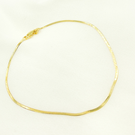 Load image into Gallery viewer, Solid Yellow Gold Herringbone Bracelet