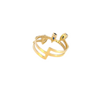 Load image into Gallery viewer, 14k Solid Gold Blue Sapphire and Diamond 3 Drops Ring.