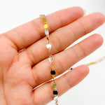 Load image into Gallery viewer, Z122GSR. White Silver, Gold Plated, and Rose Gold Plated Silver Marina Chain