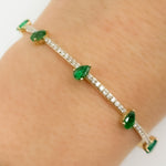 Load image into Gallery viewer, CB96493. 14K Solid Gold Diamond and Gemstone Bangle