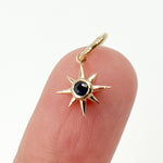 Load image into Gallery viewer, Buy 14K Solid Gold Star Charm with Gemstone