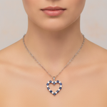 Load image into Gallery viewer, PHD38921. 14K Solid Gold Diamond and Gemstone Heart Shape Necklace