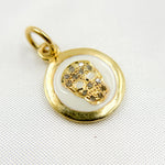Load image into Gallery viewer, Diamond Sterling Silver Round Skull Enamel Charm