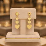 Load image into Gallery viewer, GER118. 14K Solid Gold Dangle Earring with Hearts