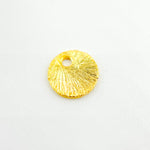 Load image into Gallery viewer, Gold-plated sterling silver brushed round flat disc charm with a single hole