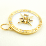 Load image into Gallery viewer, NFC71050MOP. 14k Solid Gold Mother of Pearl & Diamonds Star Pendant