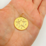 Load image into Gallery viewer, GDP221. 14K Solid Gold Diamonds Circle Star Charm