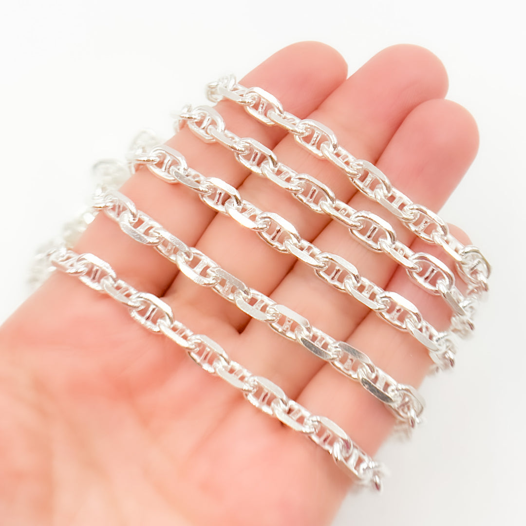 Silver Diamond Cut Marina Chain