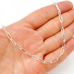 Load image into Gallery viewer, Silver Smooth Paperclip Necklace