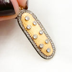 Load image into Gallery viewer, Diamond Sterling Silver Oval Pendant with Gemstone