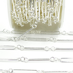 Load image into Gallery viewer, Sterling Silver Rectangular Link and Round Link Chains