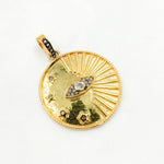 Load image into Gallery viewer, DP694. Diamond Sterling Silver Round Eye Pendant with Gemstone