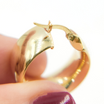 Load image into Gallery viewer, GER94. 14K Gold Smooth Hollow Hoop Earrings