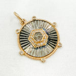 Load image into Gallery viewer, 14k Solid Gold Sterling Silver Diamond Circle Charm. KSG50
