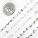 Load image into Gallery viewer, Silver Patterned Diamond Shape Link Chains