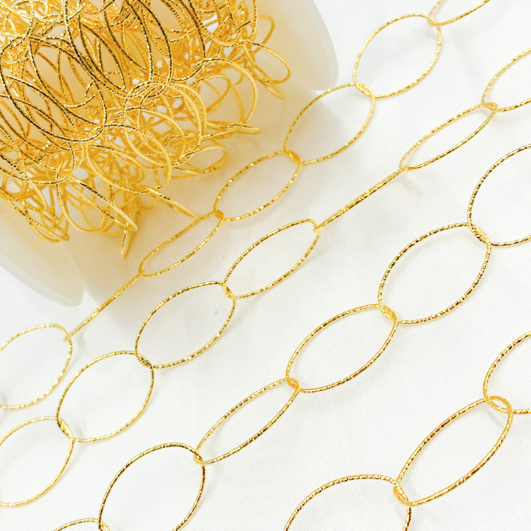Sterling Silver Diamond Cut Oval Link Chain