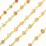 Load image into Gallery viewer, Strawberry Quartz Gold Plated Wire Chain