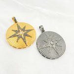 Load image into Gallery viewer, DP364. Diamond Sterling Silver Round Star Pendant